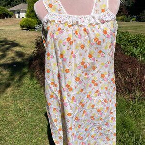 Vintage Bright Girl Floral Nightgown – Made in Canada – M - NWOT